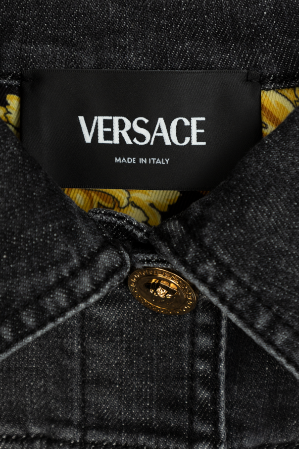 Versace Kids Denim jacket with Barocco print