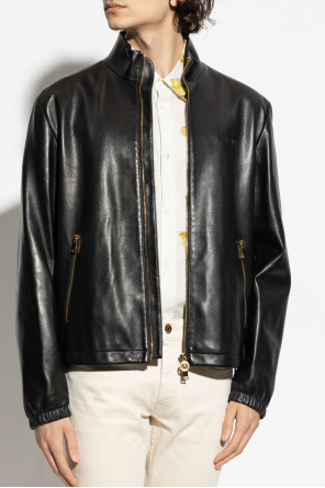 Versace Lederjacke mit Stehkragen
