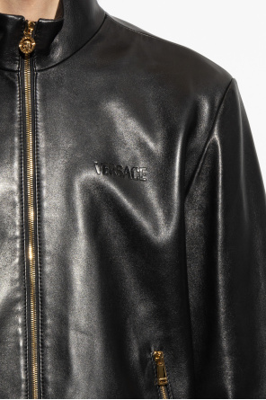 Versace Lederjacke mit Stehkragen
