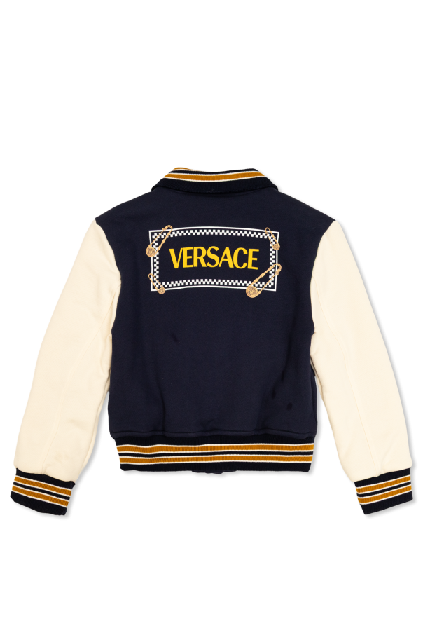 Versace Kids Cotton jacket with embroidered logo