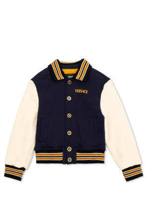 Cotton jacket with embroidered logo