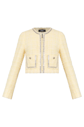 Tweed jacket with shimmering crystals
