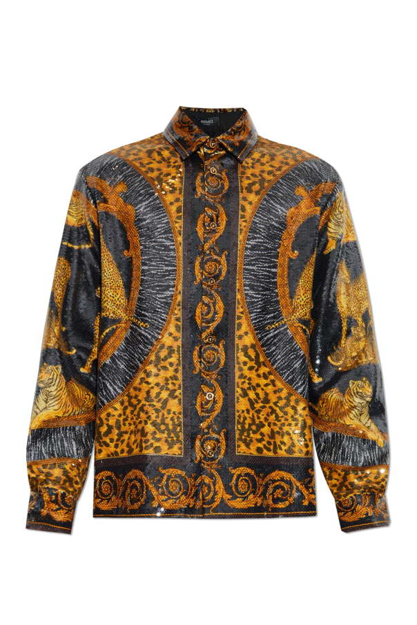 Sequin shirt with print od Versace