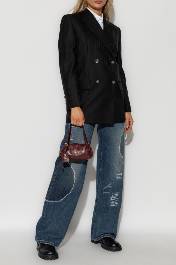 Versace Americana de doble botonadura con estampado de rayas