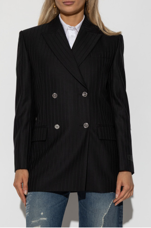 Versace Americana de doble botonadura con estampado de rayas