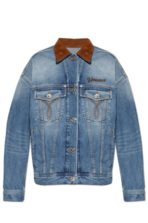 Denim jacket with logo od Versace