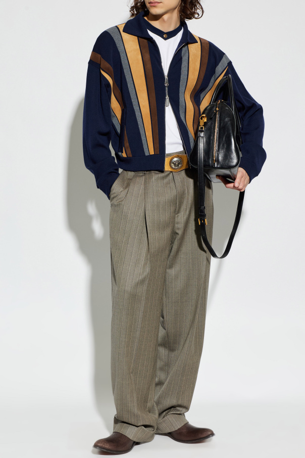 Versace Cardigan with leather inserts