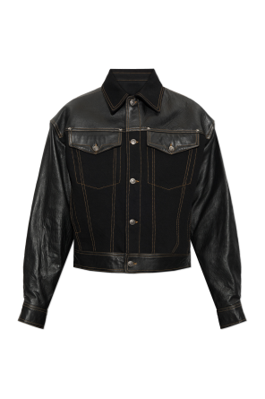 Chaqueta vaquera con inserciones de cuero