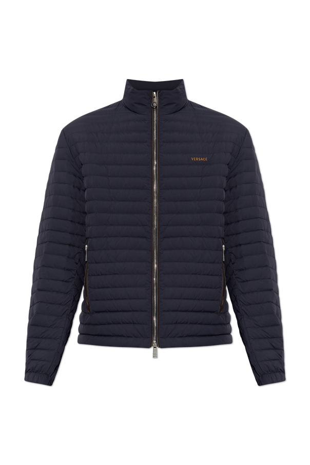 Puffer jacket with embroidered logo od Versace