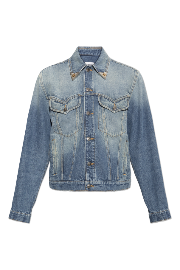 Denim shirt with appliqués od Versace