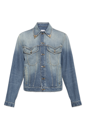 Denim shirt with appliqués