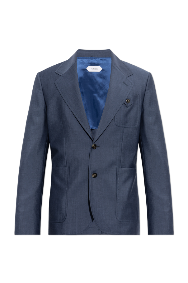 Wool blazer with single vent od Versace