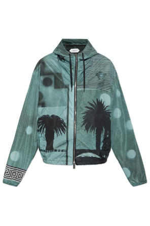 Jacket with "Sunset Palms" print