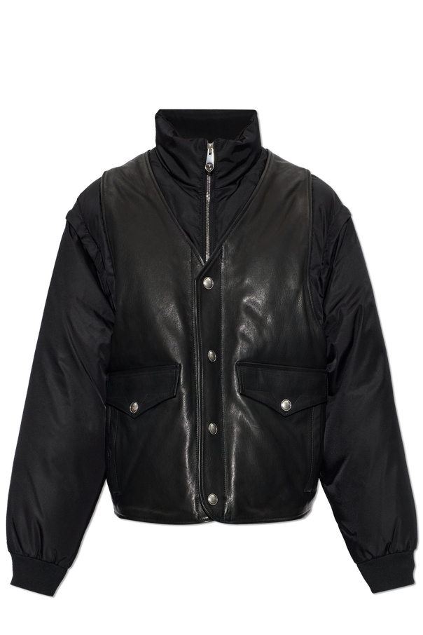 Down jacket with mixed materials od Versace