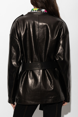 Versace Casaco de pele com bolsos