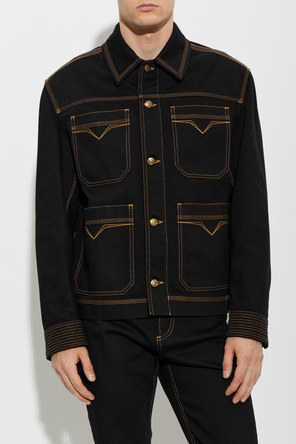 Versace Chaqueta vaquera con pespuntes en contraste