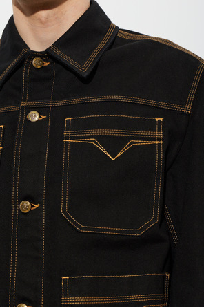 Versace Chaqueta vaquera con pespuntes en contraste