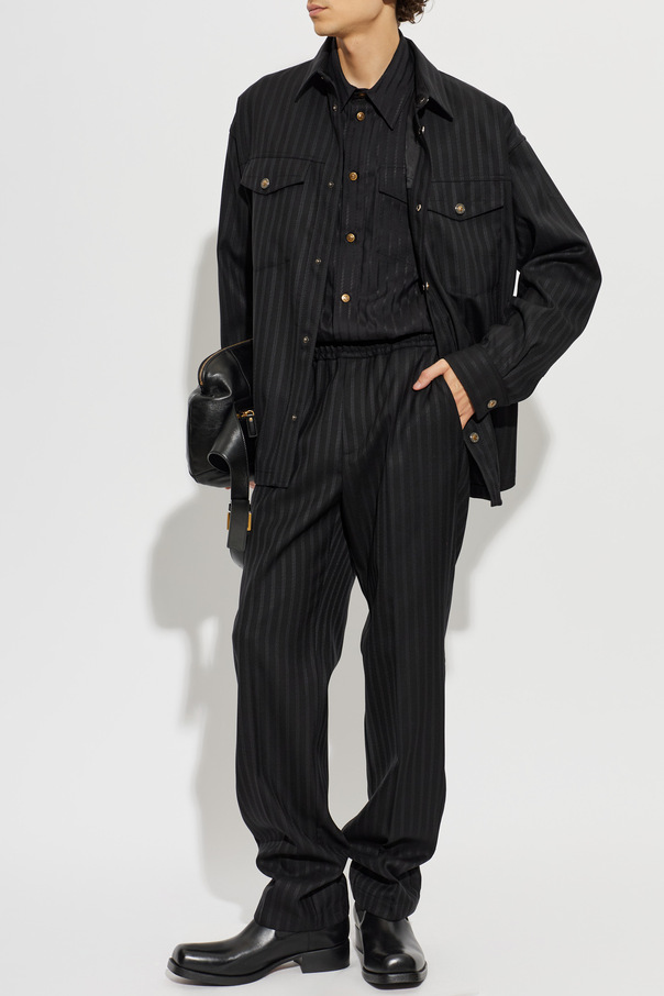 Versace Camisa de lana con bolsillos