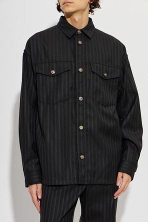 Versace Camisa de lana con bolsillos
