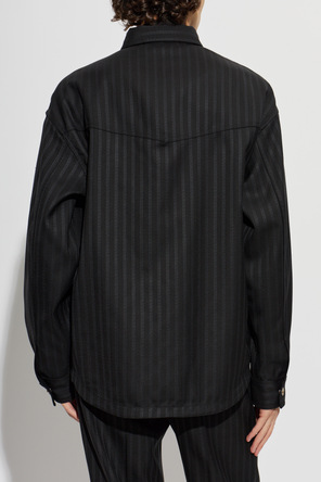 Versace Camisa de lana con bolsillos