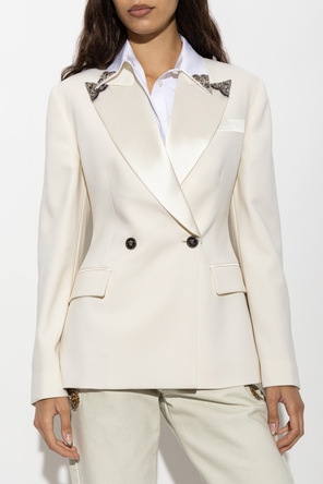 Versace Blazer de lã com aplicações brilhantes