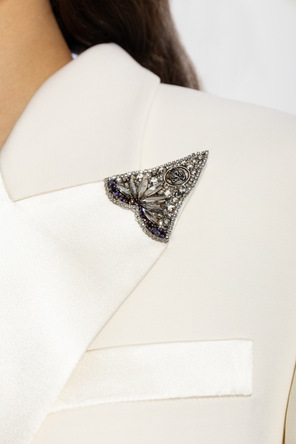Versace Blazer de lã com aplicações brilhantes