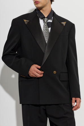 Versace Wool blazer with sewn-on appliqués