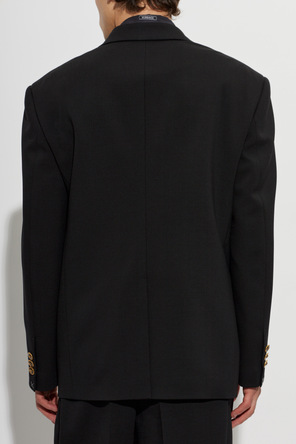 Versace Wool blazer with sewn-on appliqués