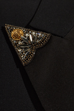 Versace Wool blazer with sewn-on appliqués