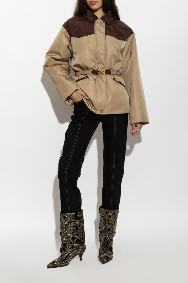 Versace Casaco acolchoado com cinto
