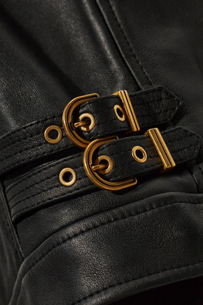 Versace Leather jacket with stand-up collar