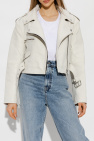 Gestuz GREY ‘AvalonGZ’ cropped leather jacket