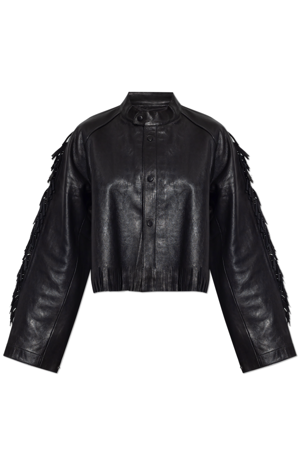 forte_forte Fringed leather jacket