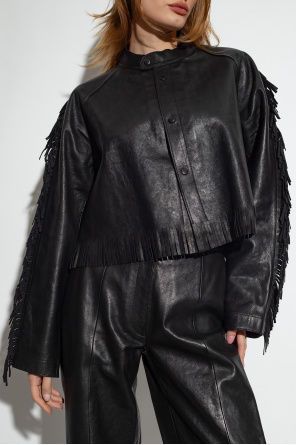 forte_forte Fringed leather jacket