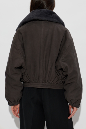 Victoria Beckham Suede jacket with fur collar