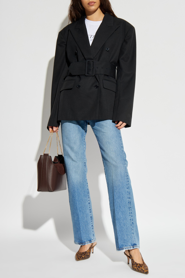 ROTATE Americana cruzada con solapas cerradas