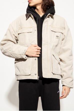 Stussy Kenzo notched-lapel cropped denim jacket
