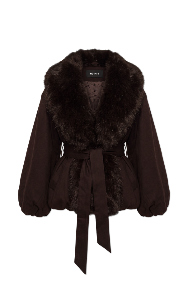 Heated jacket with faux fur od ROTATE