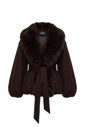 Heated jacket with faux fur