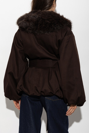 ROTATE Heated jacket with faux fur