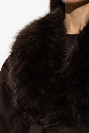 ROTATE Heated jacket with faux fur