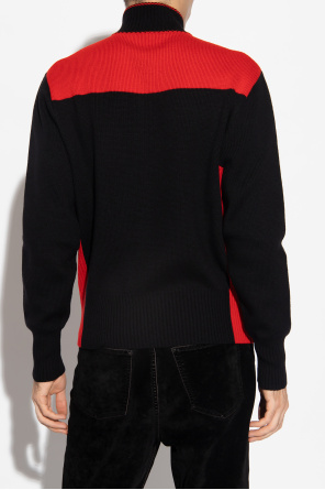 FERRAGAMO Wełniany sweter ze stójką