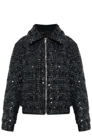 Chaqueta acolchada con acabado de lentejuelas