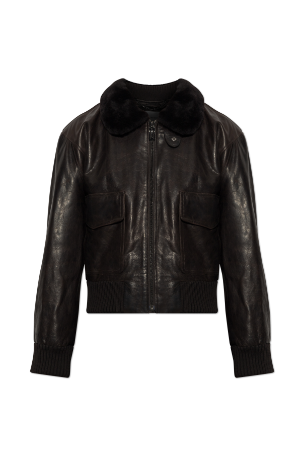 Leather jacket with a fur collar od Victoria Beckham