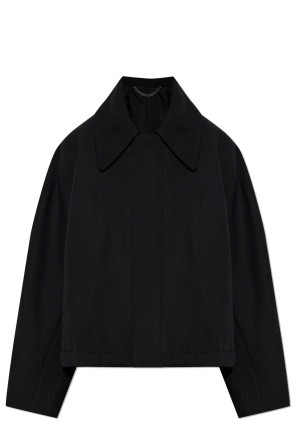 Chaqueta de lana ajustada con cordones