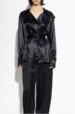 FERRAGAMO Kurzer, satinierter Mantel