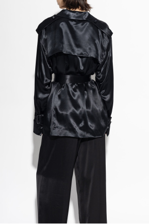 FERRAGAMO Kurzer, satinierter Mantel
