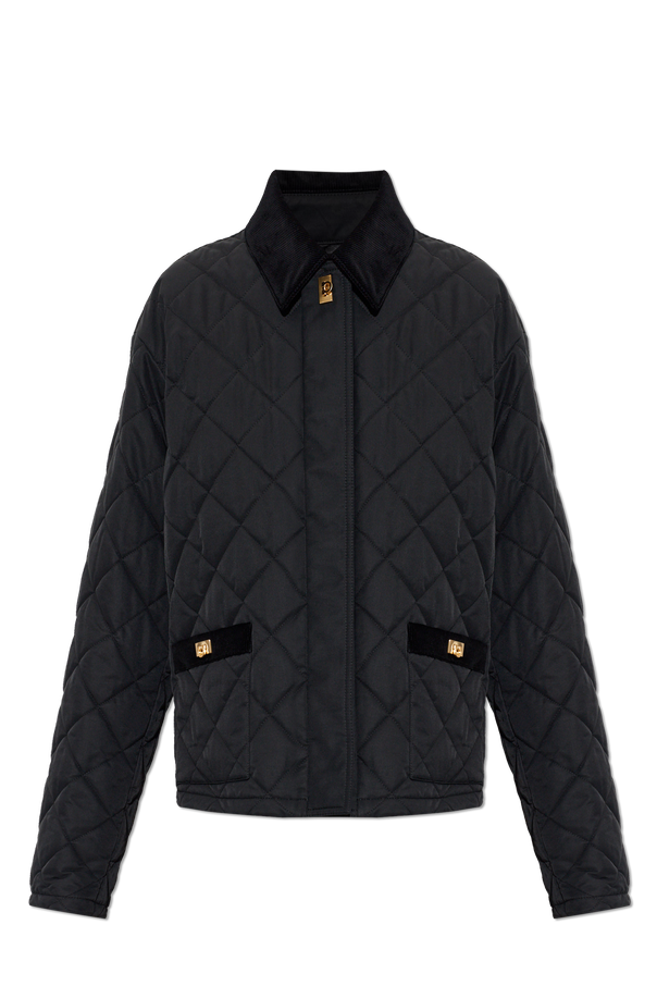 Quilted Jacket with Corduroy Collar od FERRAGAMO