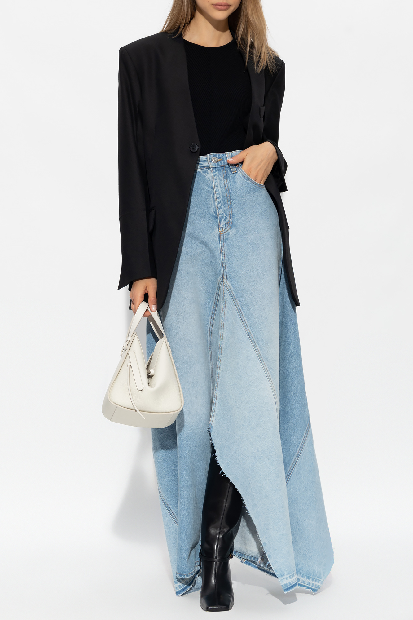 T-Shirt mit Farbklecks-Print - Black Blazer with pockets Victoria Beckham -  SchaferandweinerShops Ecuador, image size:1333x2000