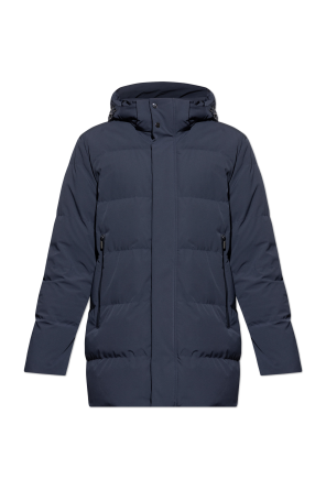 Down jacket with detachable hood